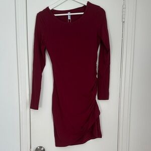 NWT Himone Bodycon Burgundy Long Sleeve Dress